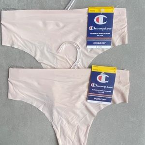 LOT OF 2 CHAMPION DOUBLE DRY Thongs in Blush Color Size Medium NWT